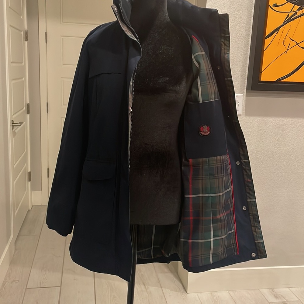 Pendleton Navy Blue Plaid Lined Jacket Size S - image 7